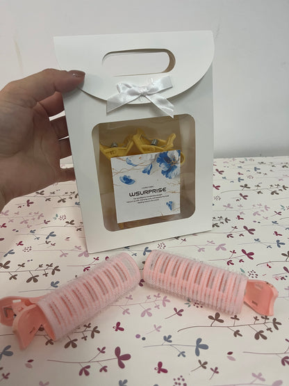WSURPRISE Non-electric hair rollers Hair Styling Clips, No Crease Alligator Clips for Hair Styling, Root Clips for Curly Hair Volume, Volumizing Hair Clips, Styling Accessories for Women Girls (Pink A)