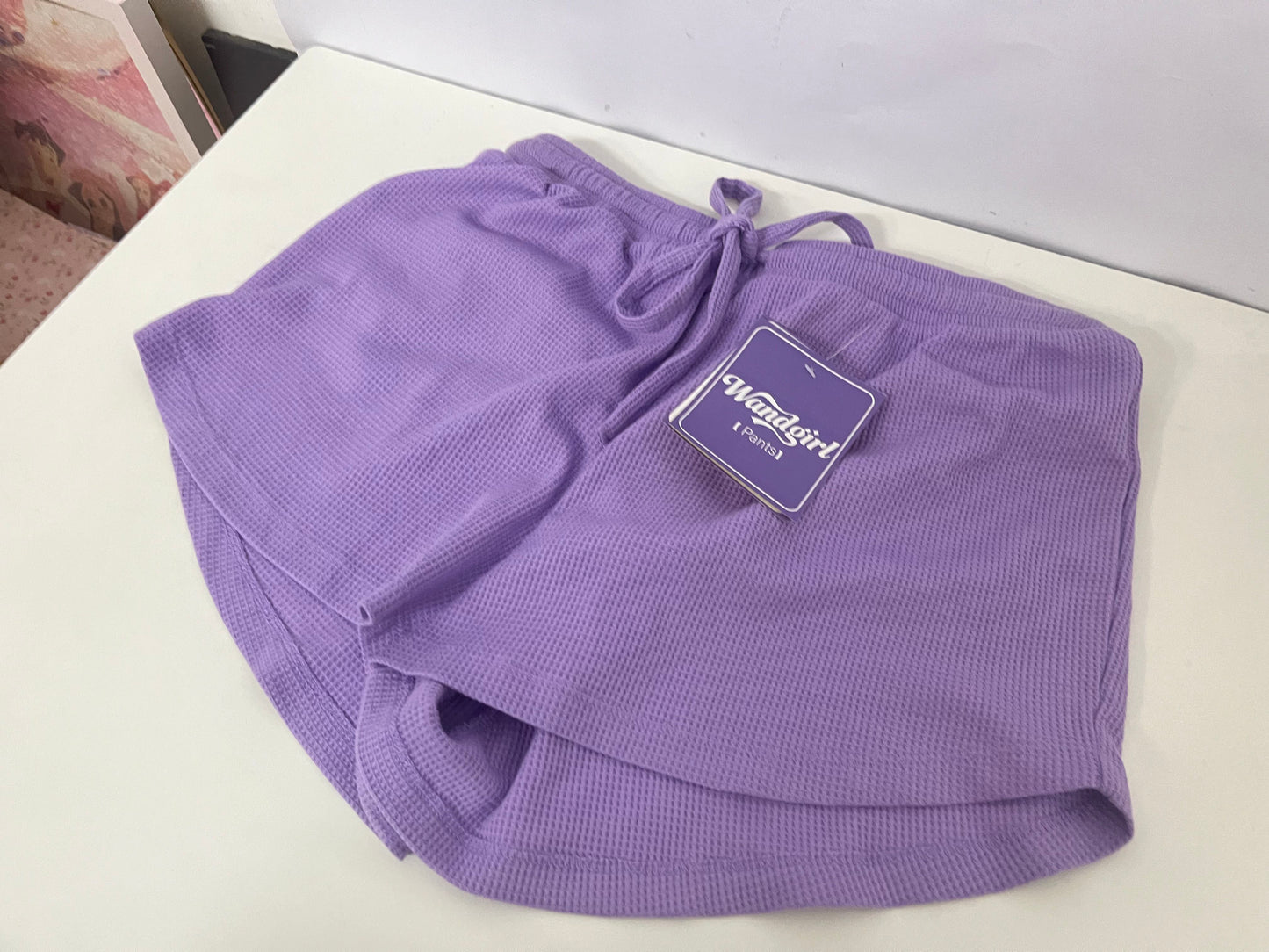 [Wandgirl Pants]——Waffle Knit Pure Cotton Shorts - Casual Loose Fit Lounge & Wear Shorts