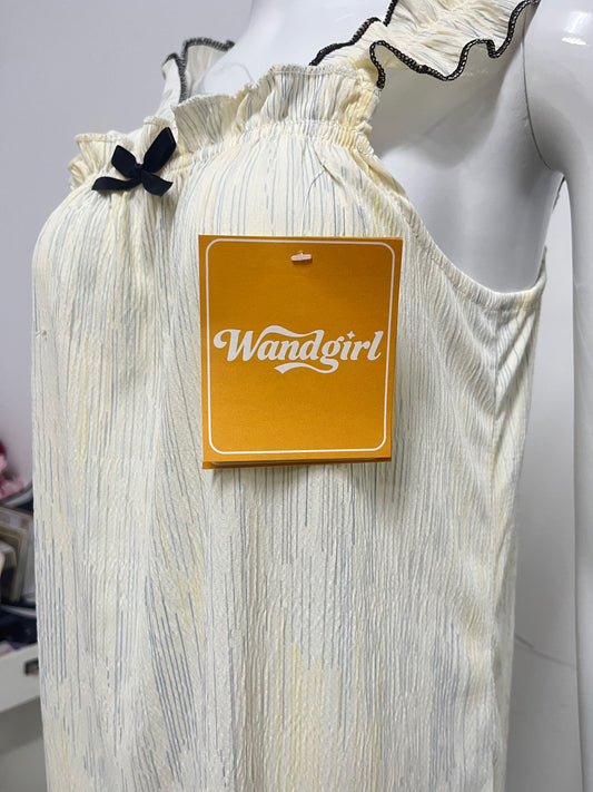 [Wandgirl Dresses]——Ruffle Strap Dresses - Textured Sweet Loungewear Dress