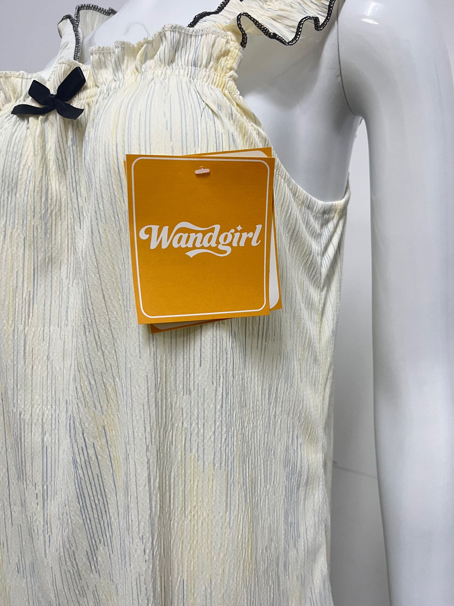 [Wandgirl Dresses]——Ruffle Strap Dresses - Textured Sweet Loungewear Dress