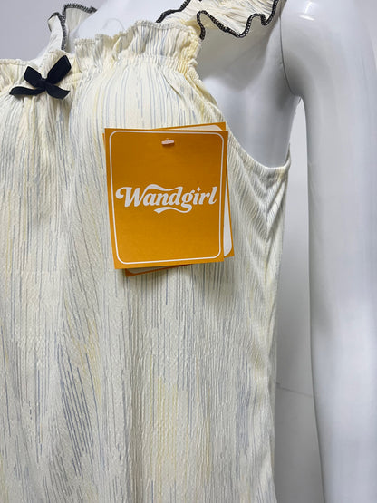 [Wandgirl Dresses]——Ruffle Strap Dresses - Textured Sweet Loungewear Dress