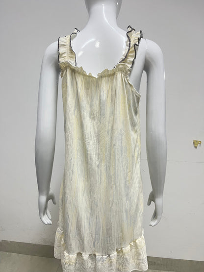 [Wandgirl Dresses]——Ruffle Strap Dresses - Textured Sweet Loungewear Dress