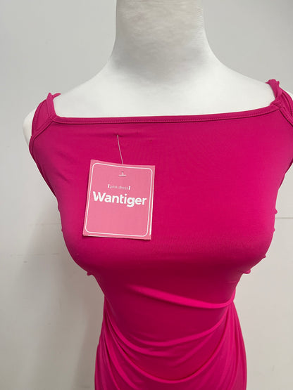Wantiger Pink Ruched Slip Dress Sexy & Eye-Catching Comfortable & Skin-Friendly A Focal Choice for Summer Parties