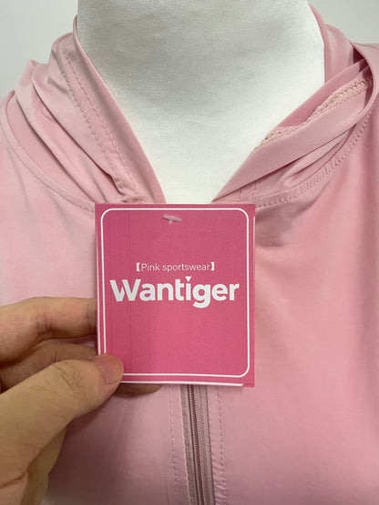 Wantiger Pink Hooded Sports Jacket Light & Breathable Stylish & Versatile A Dynamic Choice for Sports and Leisure