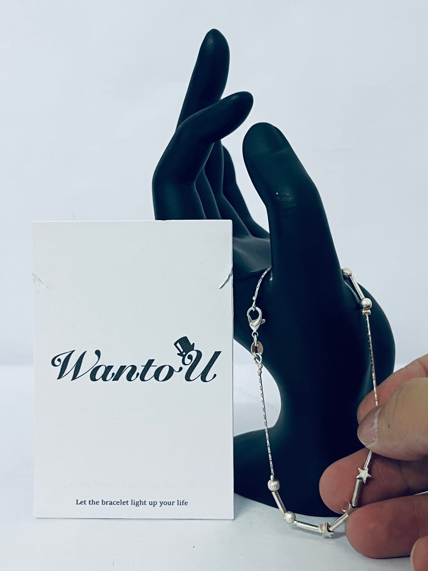 WantoU Little Twinkle Stars Charm Bracelet, Beaded Star, Minimal, Everyday, Link, Celestial Bracelet, Gift