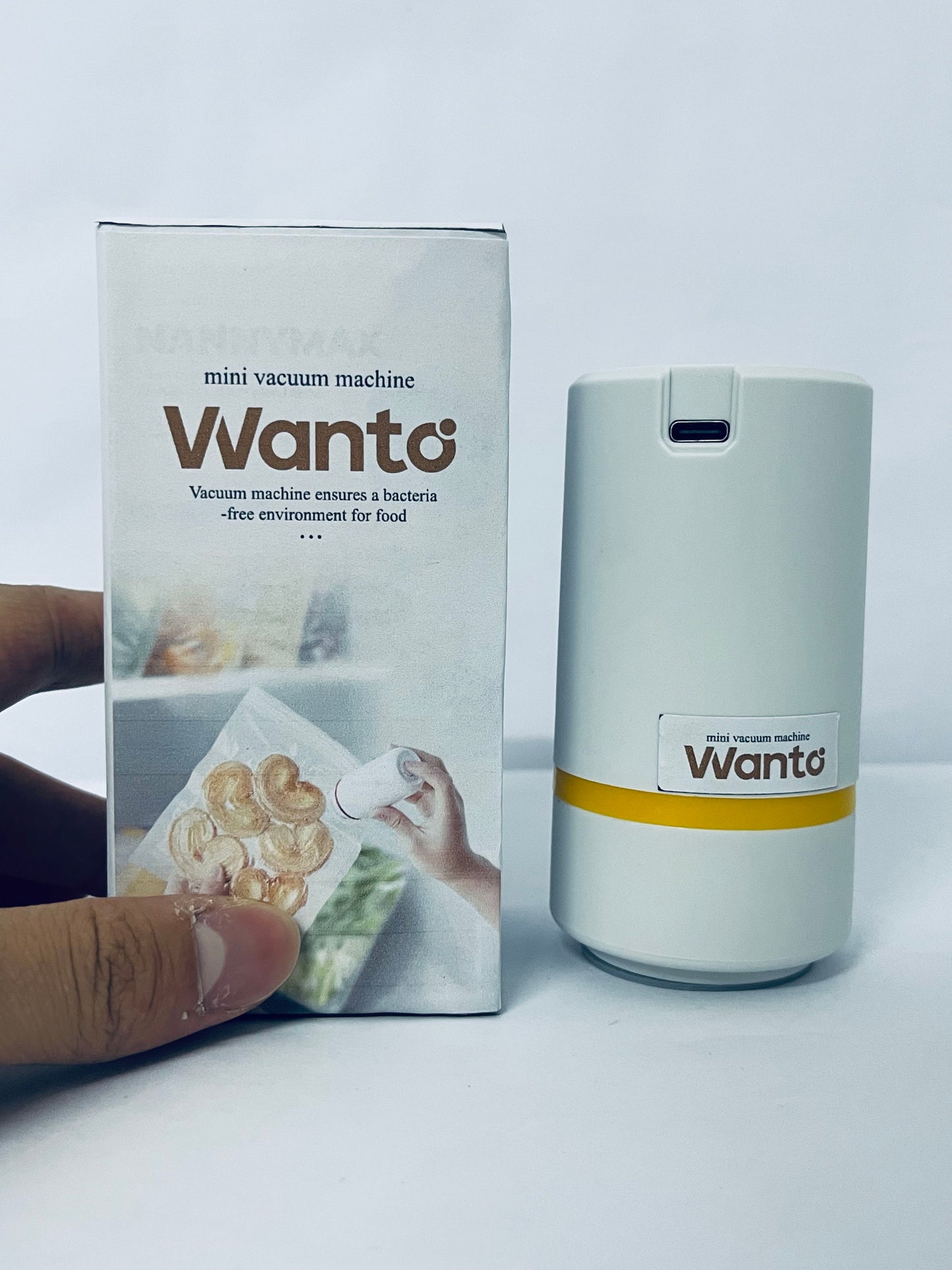 Wanto Compact Vacuum Sealer for Food Powerful Handheld Vacuum Sealer Machine, Seal Meal Saver, Portable Food Sealer