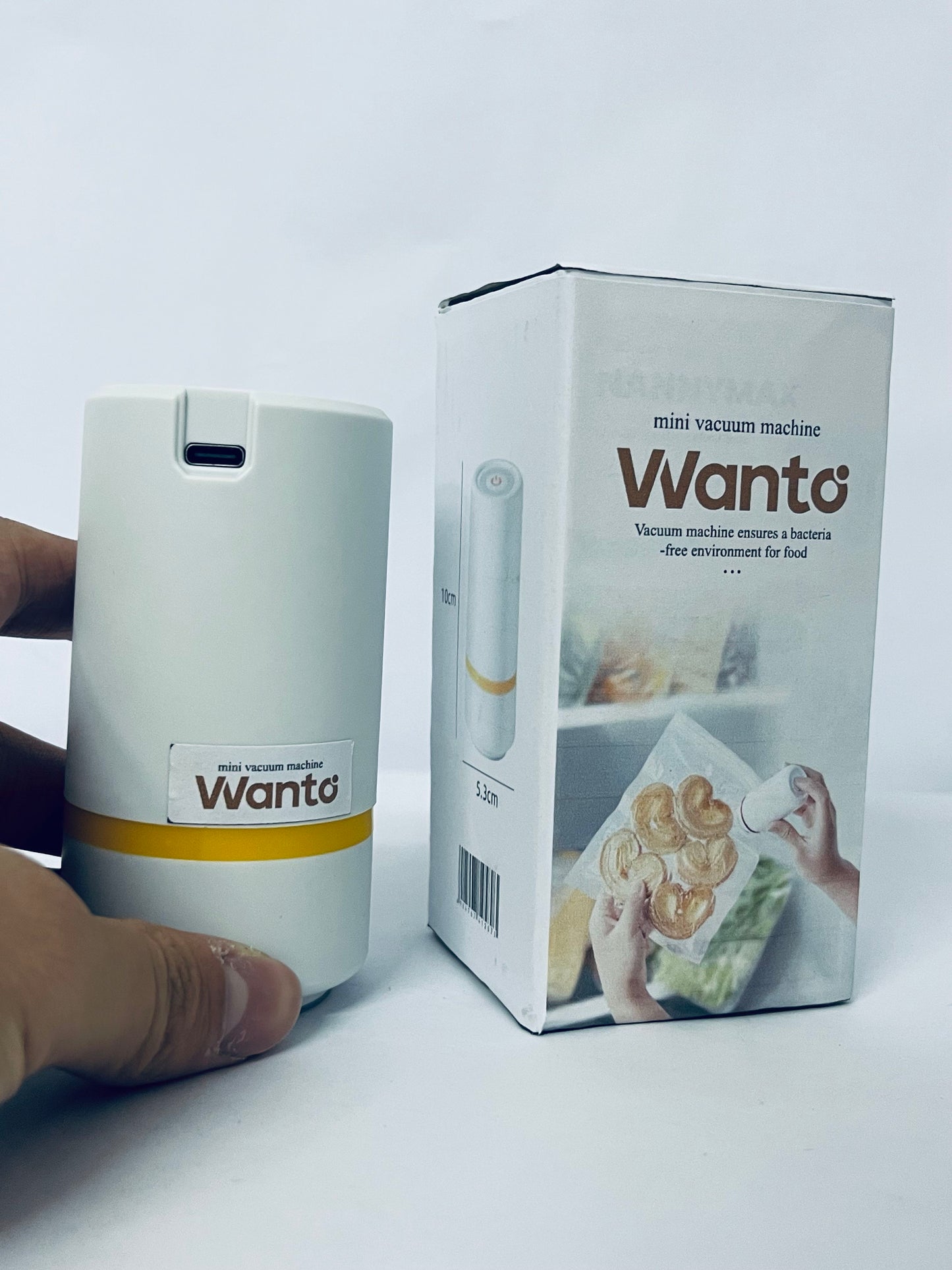 Wanto Compact Vacuum Sealer for Food Powerful Handheld Vacuum Sealer Machine, Seal Meal Saver, Portable Food Sealer