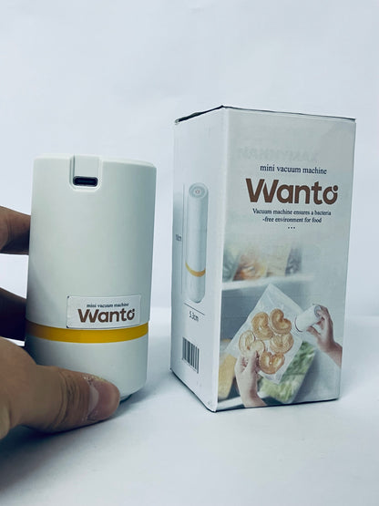Wanto Compact Vacuum Sealer for Food Powerful Handheld Vacuum Sealer Machine, Seal Meal Saver, Portable Food Sealer