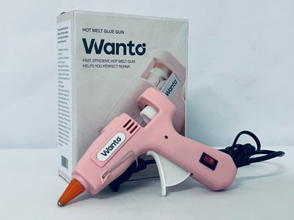 Wanto Mini Hot Glue Gun, Fast Heating, Copper Nozzle, Safe Anti-Scald, Compact & Lightweight for DIY, Crafts, Home Repair, School Projects