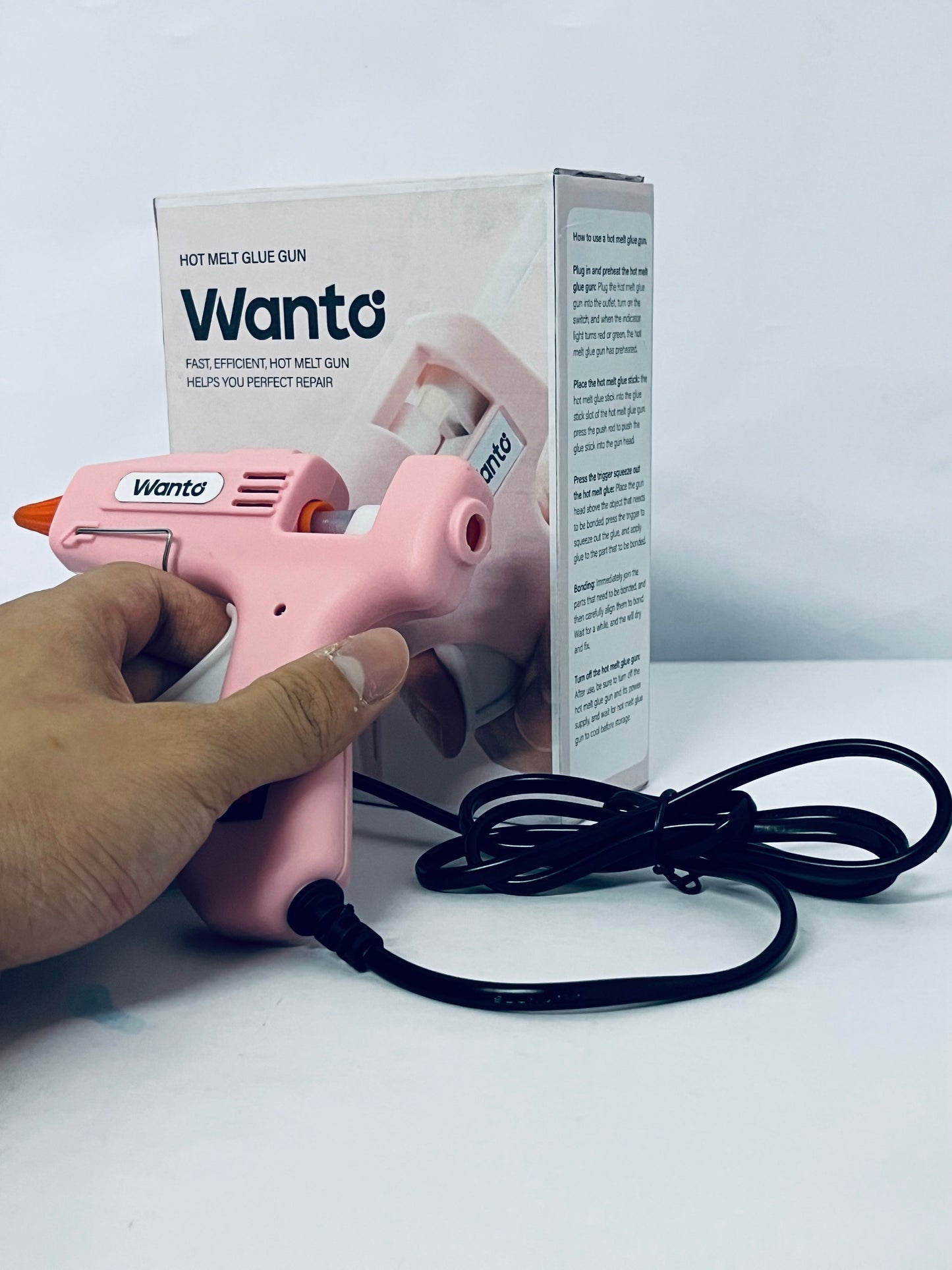 Wanto Mini Hot Glue Gun, Fast Heating, Copper Nozzle, Safe Anti-Scald, Compact & Lightweight for DIY, Crafts, Home Repair, School Projects