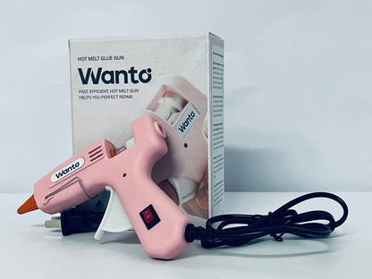 Wanto Mini Hot Glue Gun, Fast Heating, Copper Nozzle, Safe Anti-Scald, Compact & Lightweight for DIY, Crafts, Home Repair, School Projects