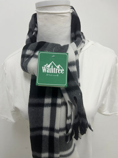 Wantree Black & White Scarf - Cloud-Like Softness with Versatile Fringe Detail
