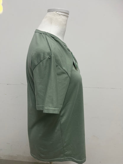 Wantree Mint Green Casual T-Shirt Natural Texture, Effortless Comfort