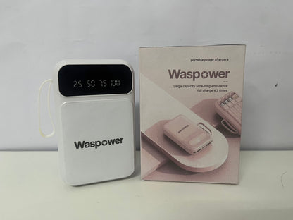 Waspower Digital Display Large-Capacity Portable Power Bank Travel Essential for Uninterrupted Battery Life
