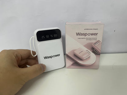 Waspower Digital Display Large-Capacity Portable Power Bank Travel Essential for Uninterrupted Battery Life