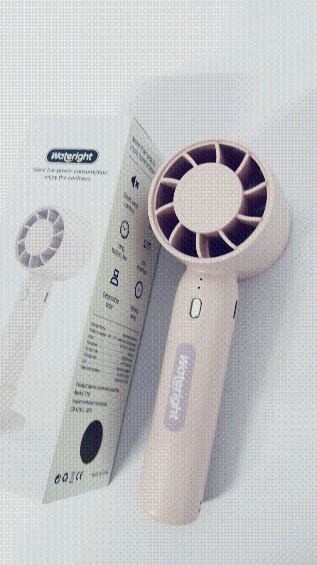 Wateright Electric fans Mini Handheld Fan,Portable Fan Rechargeable with 4 Speeds,Travel Essential Summer Accessory for Women: Hand fan for, Makeup, Eyelash, and Face Cooling