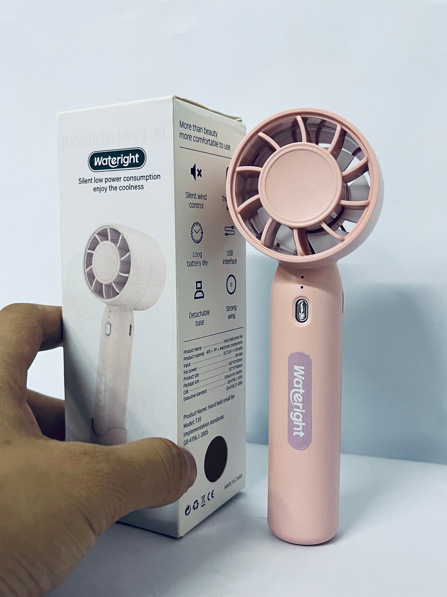 Wateright Electric fans Mini Handheld Fan,Portable Fan Rechargeable with 4 Speeds,Travel Essential Summer Accessory for Women: Hand fan for, Makeup, Eyelash, and Face Cooling