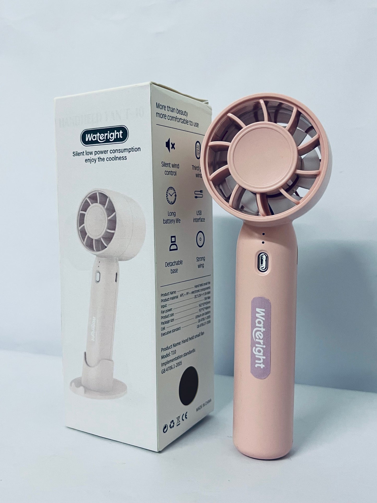 Wateright Electric fans Mini Handheld Fan,Portable Fan Rechargeable with 4 Speeds,Travel Essential Summer Accessory for Women: Hand fan for, Makeup, Eyelash, and Face Cooling