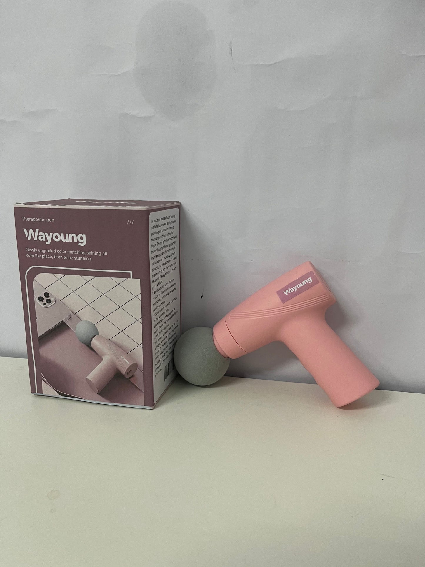 Wayoung Mini Fascia Gun, Pink Portable Muscle Relaxation Device, Ideal for Fitness/Home/Office Use