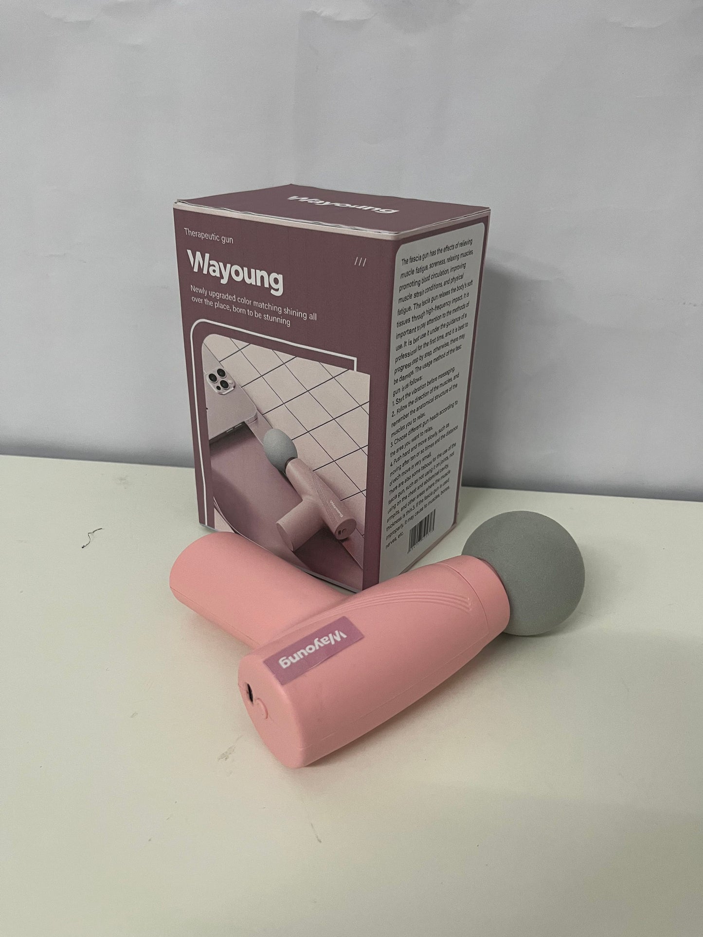 Wayoung Mini Fascia Gun, Pink Portable Muscle Relaxation Device, Ideal for Fitness/Home/Office Use