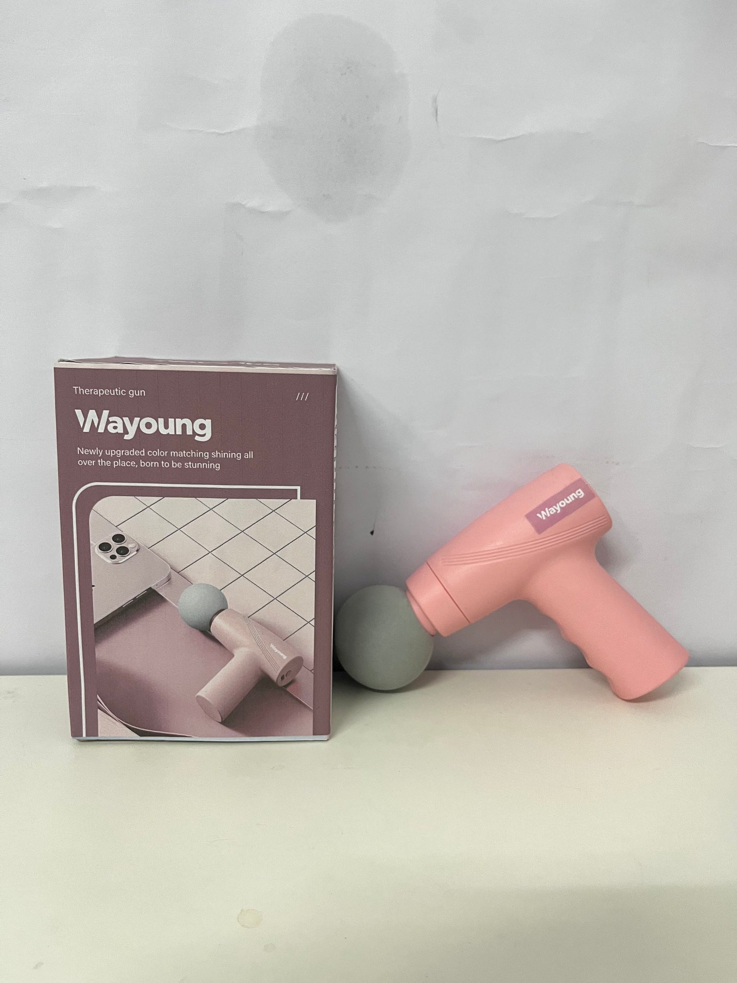 Wayoung Mini Fascia Gun, Pink Portable Muscle Relaxation Device, Ideal for Fitness/Home/Office Use