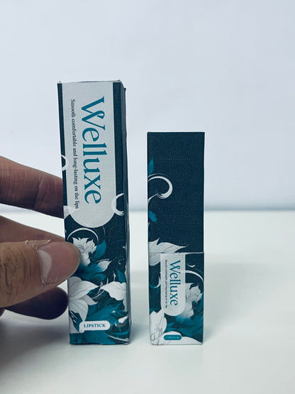 Welluxe Smooth Long-Lasting Lipstick, Creative Black Bullet, Elegant Floral Packaging, Comfortable & Long-Wearing on Lips