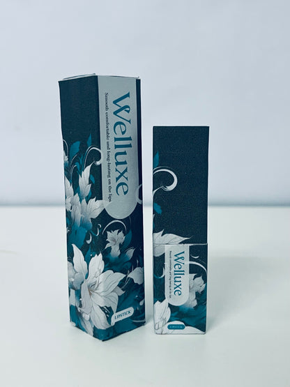 Welluxe Smooth Long-Lasting Lipstick, Creative Black Bullet, Elegant Floral Packaging, Comfortable & Long-Wearing on Lips