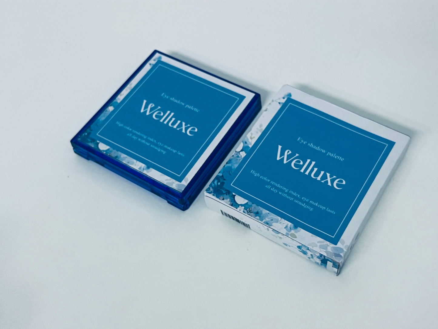 Welluxe 9 Colors Blue Eyeshadow Palette, High Pigmentation Long-Lasting Non-Smudging, Matte Shimmer Glitter Multi-Finish, Ideal for Cool & Chic Eye Looks