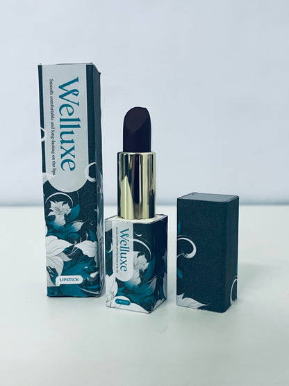 Welluxe Smooth Long-Lasting Lipstick, Creative Black Bullet, Elegant Floral Packaging, Comfortable & Long-Wearing on Lips