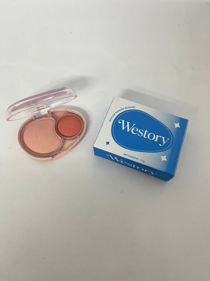 Westory Dual Blush | CR02 Baby Smile | Dual Color, Jelly Texture, 12 Colors, Longwear, Long-lasting | 7.2g