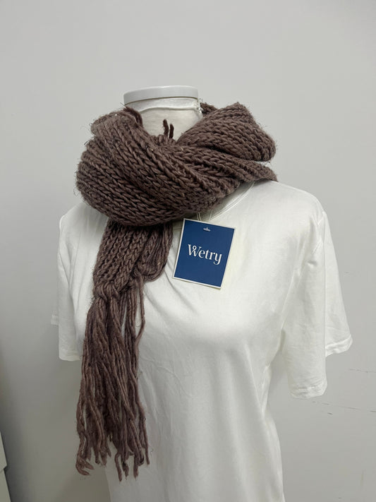 【Wetry Brown Chunky Knit Oversized Scarf】—— Cozy & Stylish Winter Essential