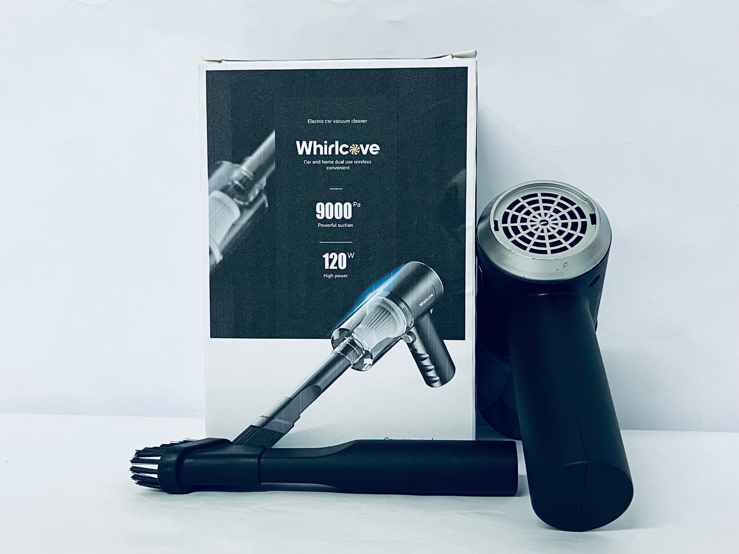 Whirlcove Handheld Vacuum Cordless,9000Pa Air Duster, 1200mAh Rechargeable Battery Handheld Car Vacuum Cleaner, 120W High Power Vacuum Cleaner for Home, Office, Car, Pets (Black)