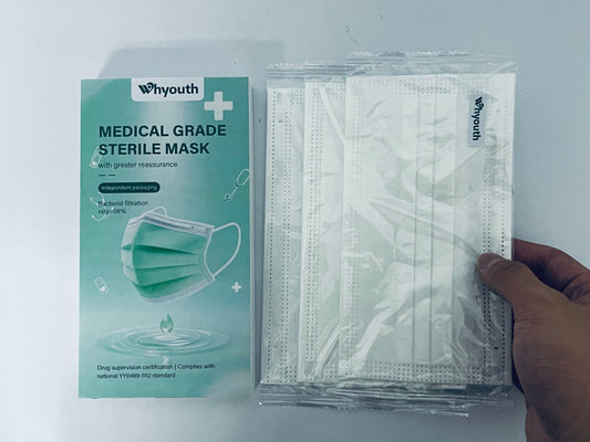 Whyouth Disposable 3-Ply Face Masks - ASTM Level 1 Certified, Earloop Breathable Masks for Daily Protection, 30-Pack