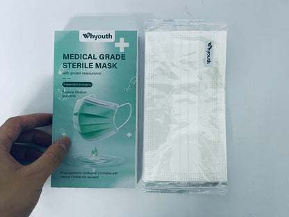 Whyouth Disposable 3-Ply Face Masks - ASTM Level 1 Certified, Earloop Breathable Masks for Daily Protection, 30-Pack