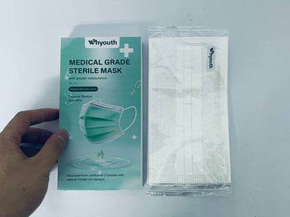 Whyouth Disposable 3-Ply Face Masks - ASTM Level 1 Certified, Earloop Breathable Masks for Daily Protection, 30-Pack