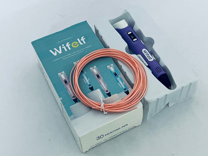 Wifelf P1 3D Printing Pen with Display - Includes 3D Pen, 3 Starter Colors of PLA Filament, Stencil Book + Project Guide, and Charger