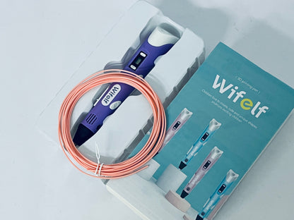 Wifelf P1 3D Printing Pen with Display - Includes 3D Pen, 3 Starter Colors of PLA Filament, Stencil Book + Project Guide, and Charger