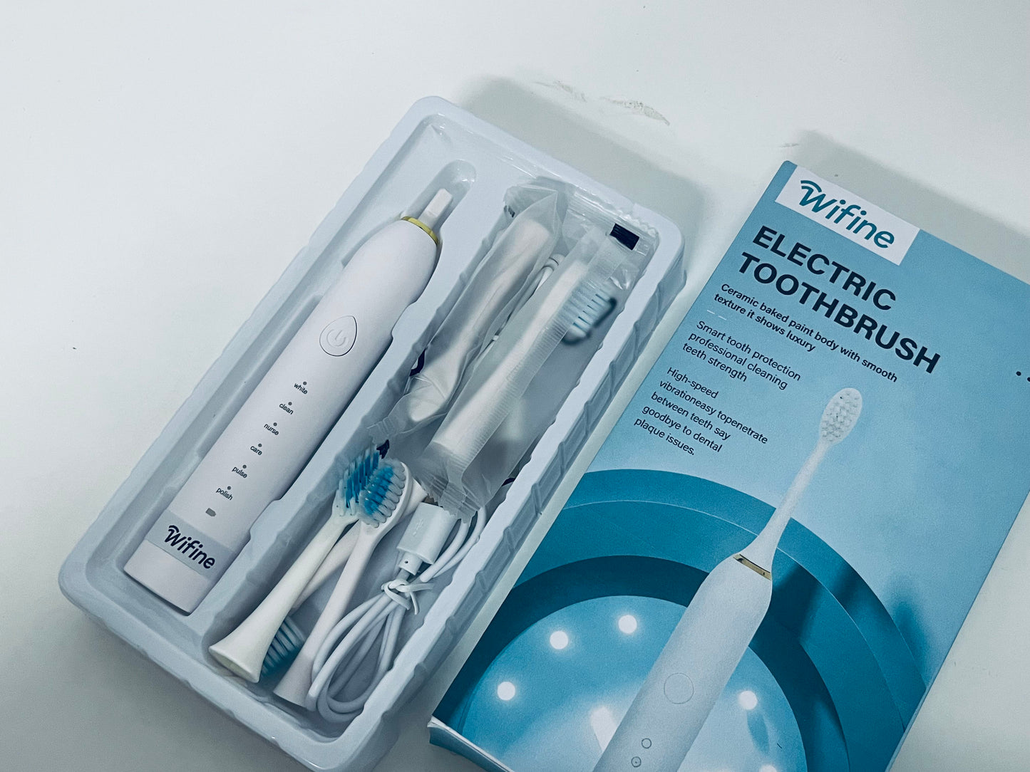Wifine Ceramic Electric Toothbrush with Multi-Modes | Smart Teeth Protection, Deep Cleaning, Luxury Oral Care Experience