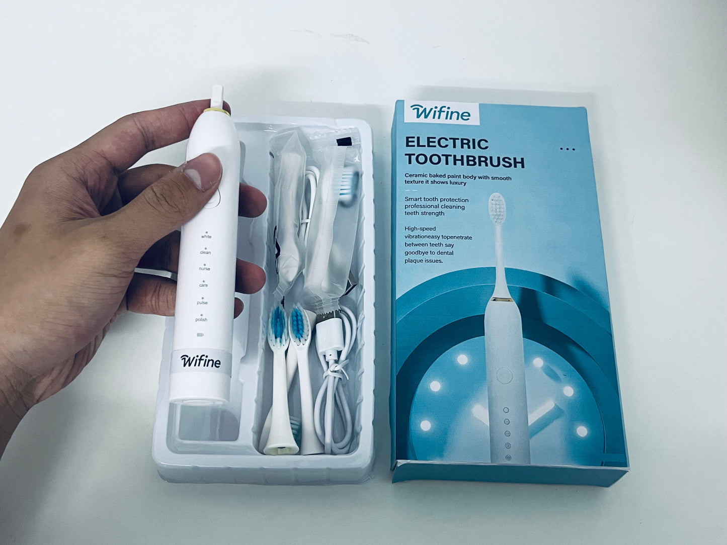 Wifine Ceramic Electric Toothbrush with Multi-Modes | Smart Teeth Protection, Deep Cleaning, Luxury Oral Care Experience