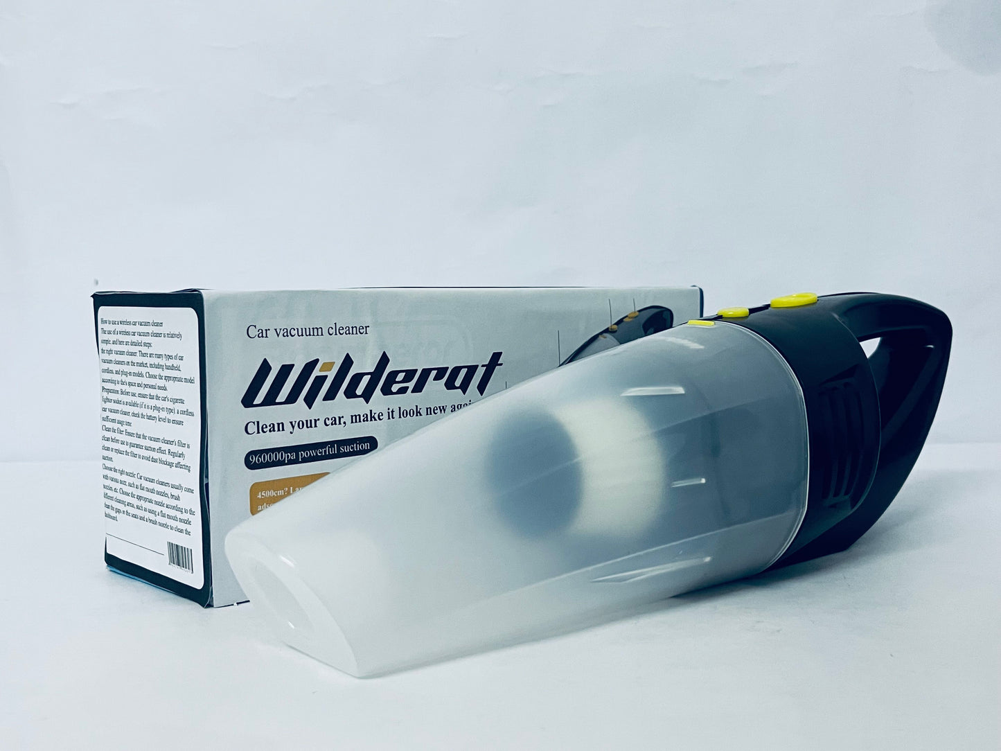Wilderat Cordless Handheld Car Vacuum Cleaner Wet Dry for Home and Vehicle Pet Hair Removal Lightweight