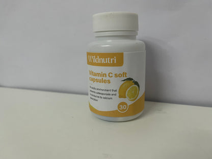 Wildnutri Lemon-Flavored Vitamin C Soft Capsules: Daily Supply for Dual Bone & Nutritional Care