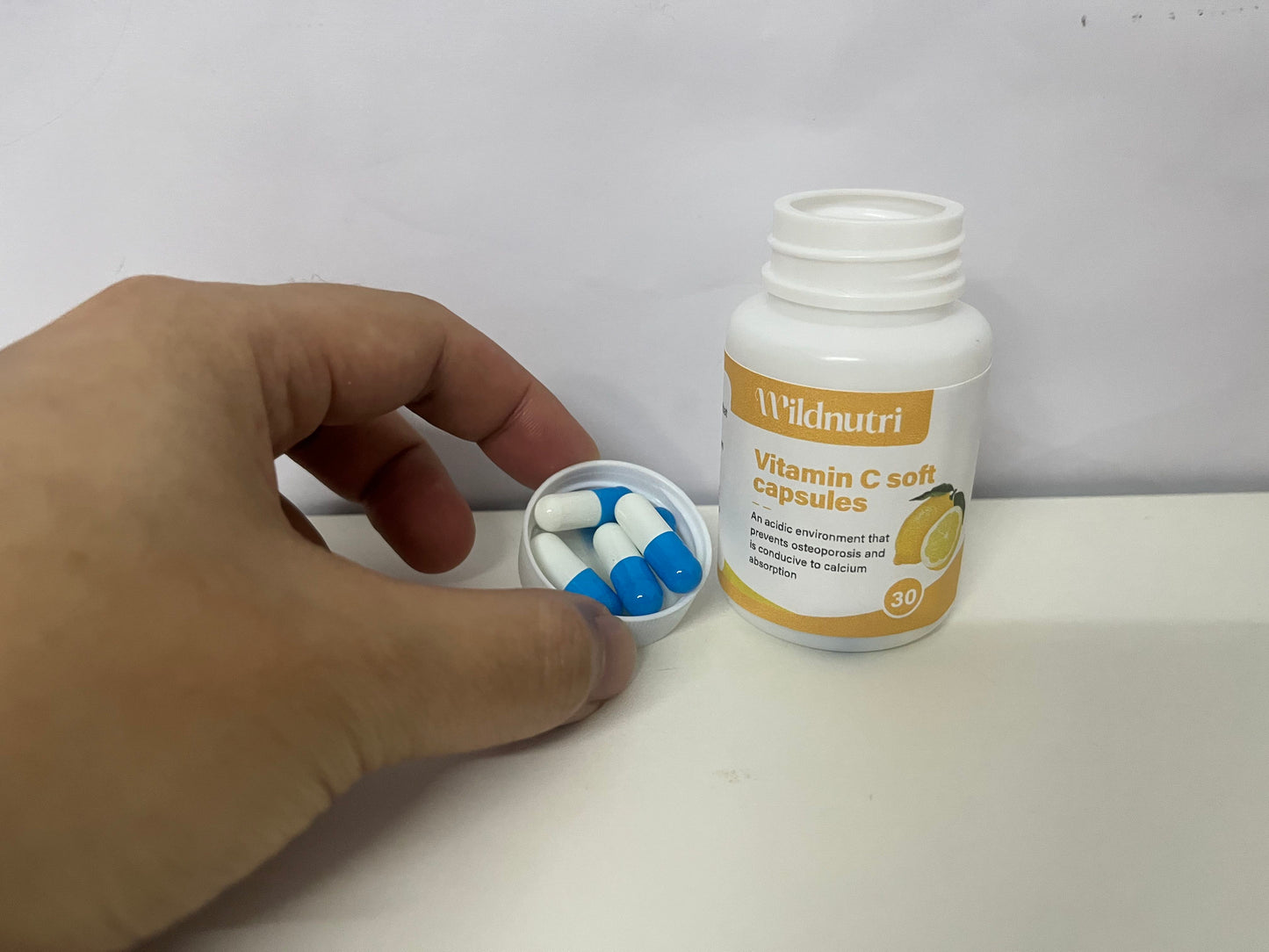 Wildnutri Lemon-Flavored Vitamin C Soft Capsules: Daily Supply for Dual Bone & Nutritional Care