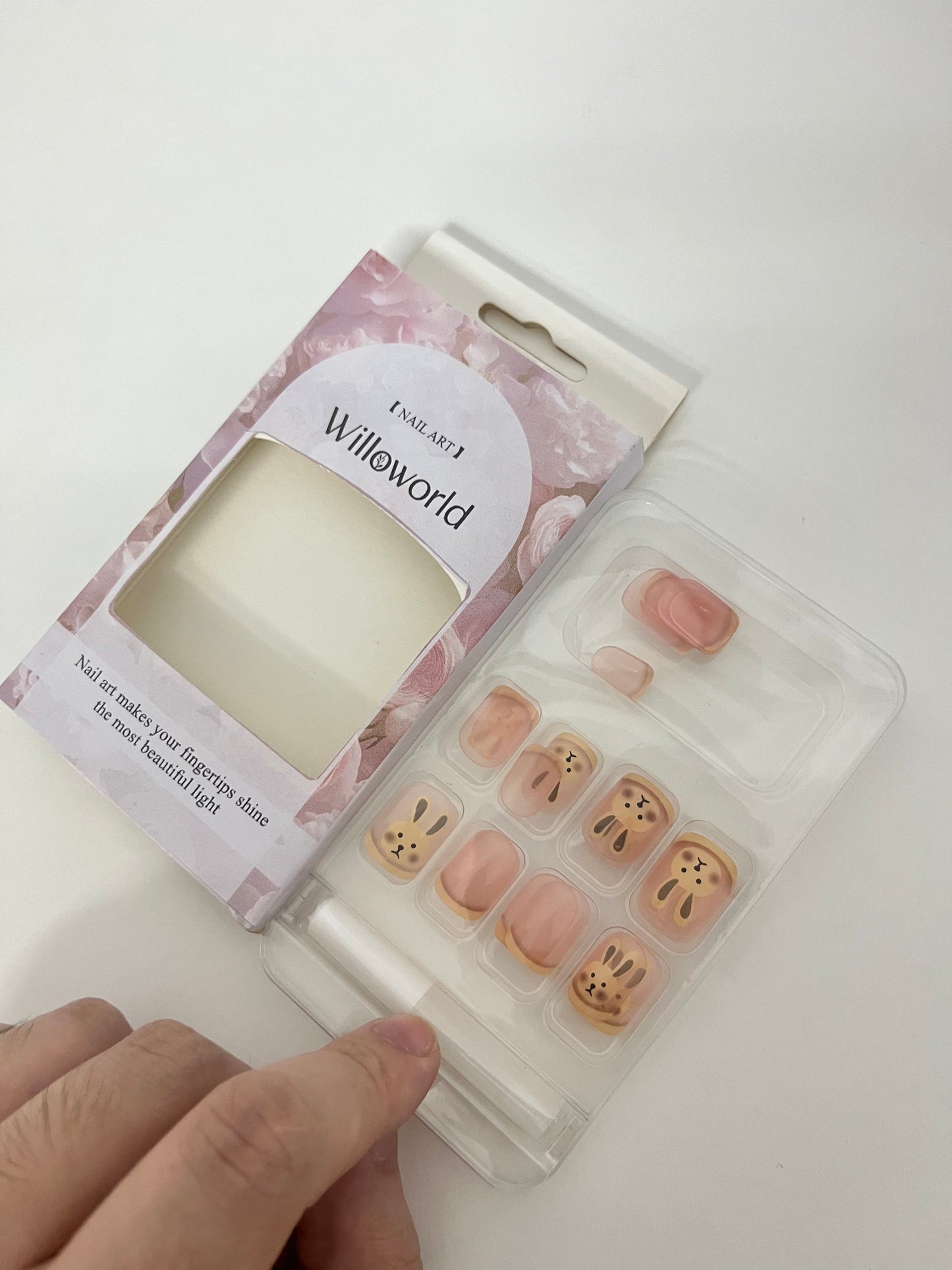 Willoworld False nails Cute Bunny Artistic Nail Tips Lovely & Healing Convenient & Exquisite A Quick Creator of Fingertip Cuteness