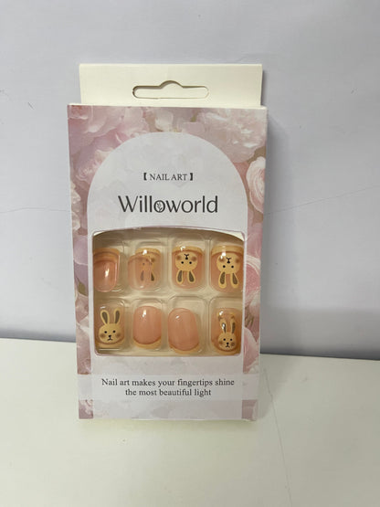 Willoworld False nails Cute Bunny Artistic Nail Tips Lovely & Healing Convenient & Exquisite A Quick Creator of Fingertip Cuteness