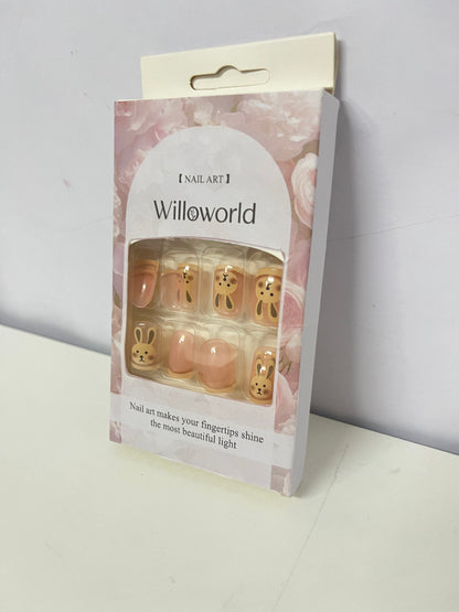 Willoworld False nails Cute Bunny Artistic Nail Tips Lovely & Healing Convenient & Exquisite A Quick Creator of Fingertip Cuteness