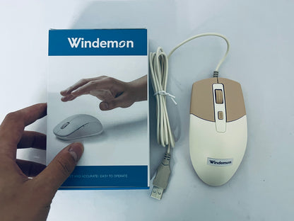 Windemon Wired Mouse, Silent Click, for Home & Office Use, Plug and Play, Compatible with Laptop/Desktop PC, USB Interface, Durable Office Assistant
