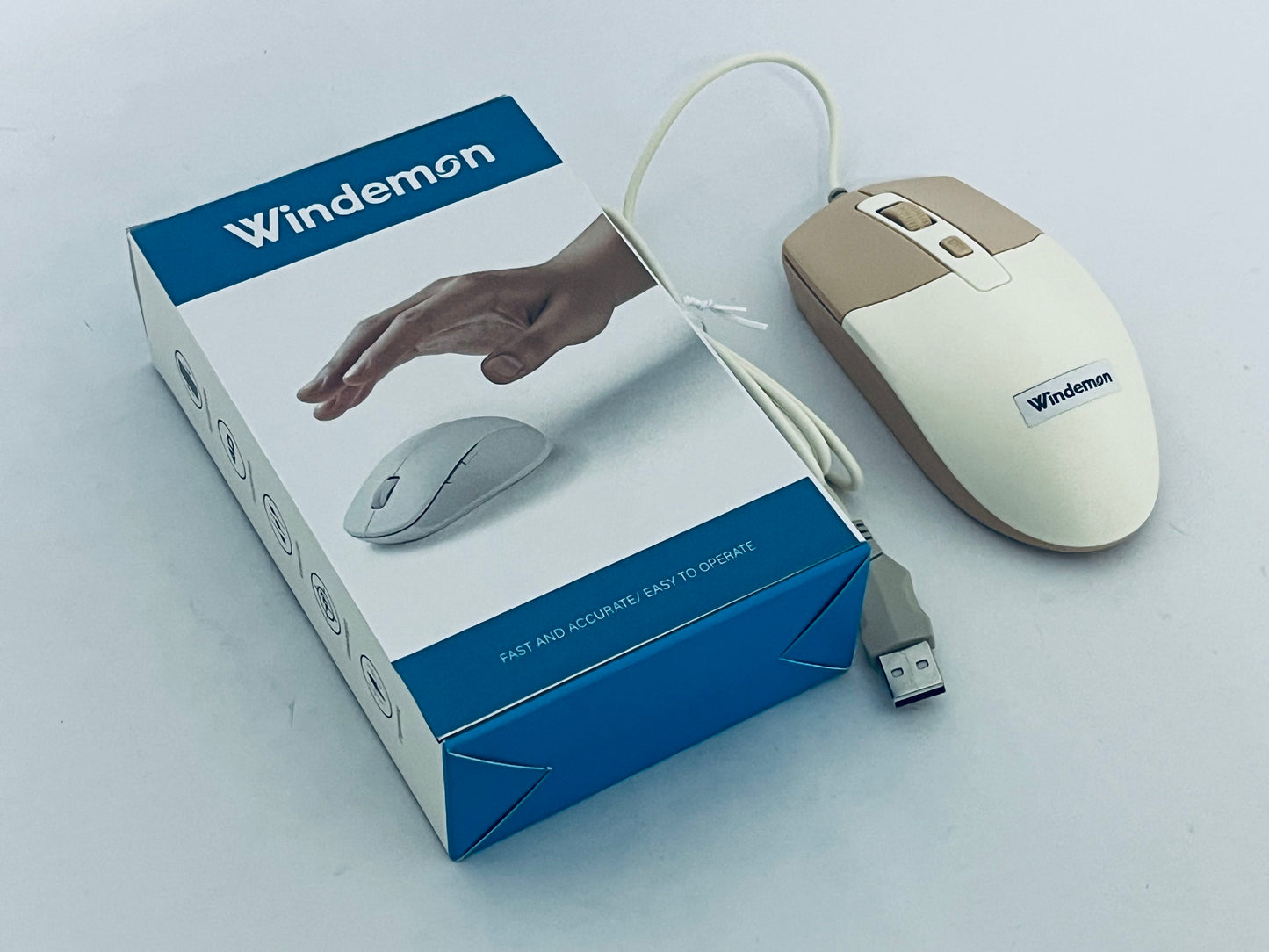 Windemon Wired Mouse, Silent Click, for Home & Office Use, Plug and Play, Compatible with Laptop/Desktop PC, USB Interface, Durable Office Assistant