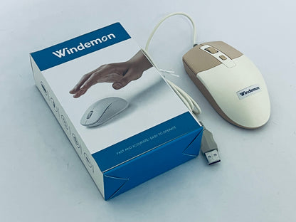 Windemon Wired Mouse, Silent Click, for Home & Office Use, Plug and Play, Compatible with Laptop/Desktop PC, USB Interface, Durable Office Assistant