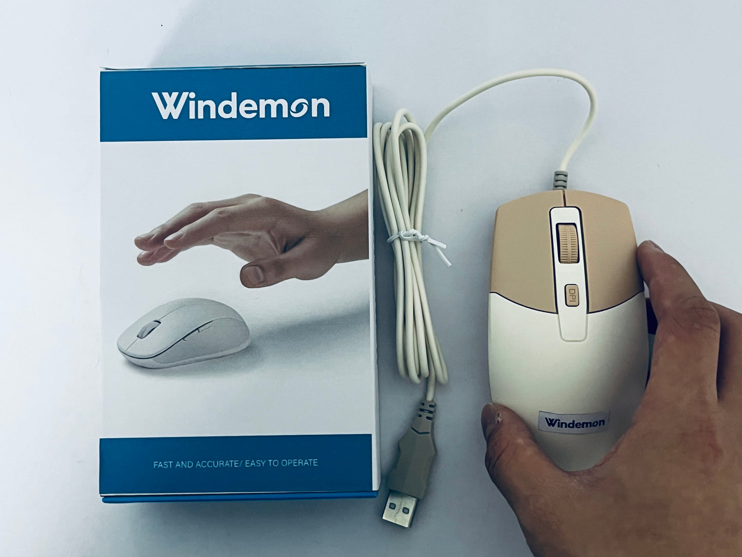 Windemon Wired Mouse, Silent Click, for Home & Office Use, Plug and Play, Compatible with Laptop/Desktop PC, USB Interface, Durable Office Assistant