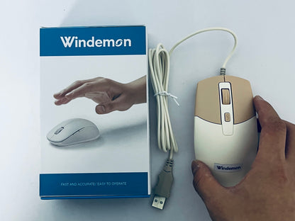 Windemon Wired Mouse, Silent Click, for Home & Office Use, Plug and Play, Compatible with Laptop/Desktop PC, USB Interface, Durable Office Assistant